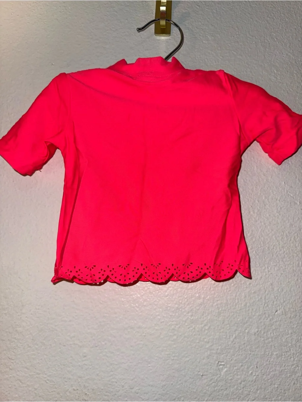 Carter's Bright Pink Short Sleeve Swim Top with Floral Bikini Bottom